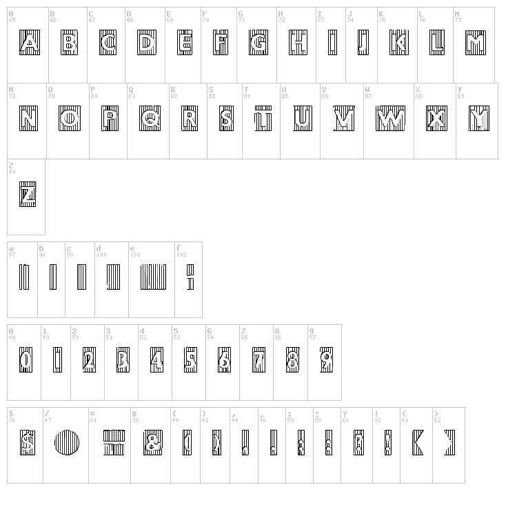 Bad Baltimore Beveled font map